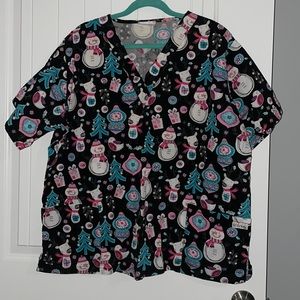 Snowman/Christmas Tree scrub top
